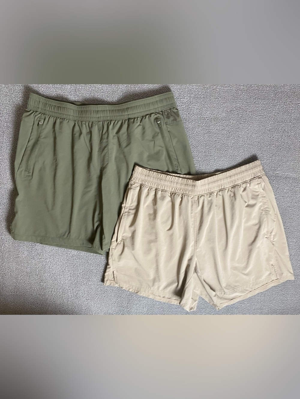All in Motion Women’s Light Olive and Khaki Active Shorts Bundle- Performance